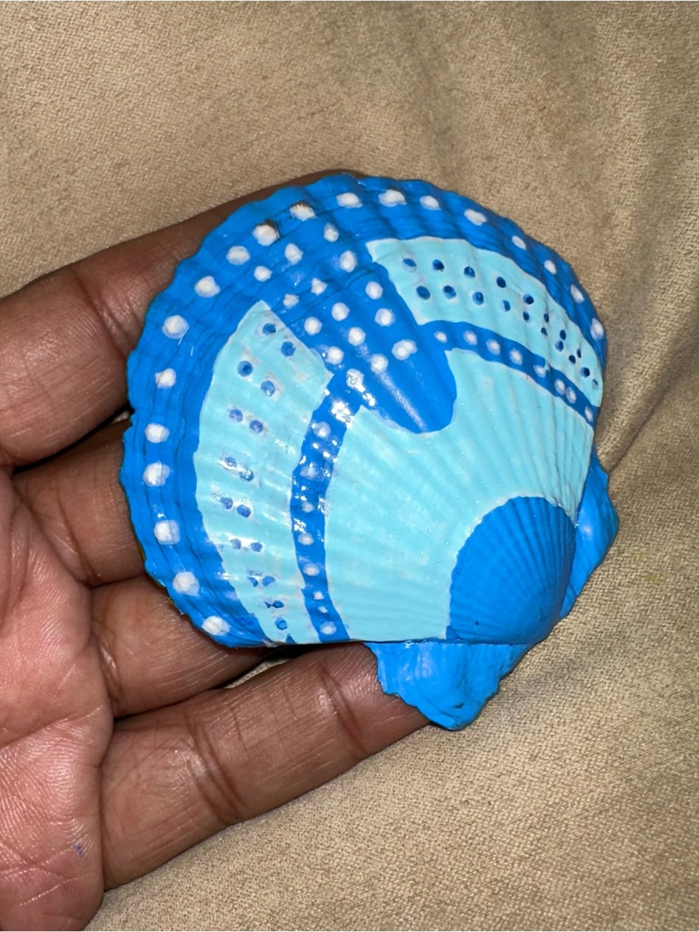 Handmade Tropical Beach Painted Seashell Trinket Dish Ring Holder Coastal Decor - Picture 6 of 6